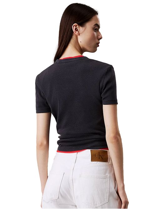CALVIN KLEIN T-shirt slim in cotone a costine CALVIN KLEIN | J20J225244PT2